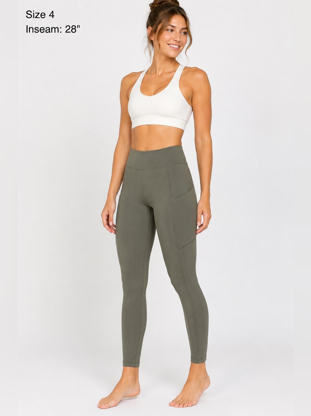 lululemon athletica Olive High-Rise Leggings with Side Pockets
